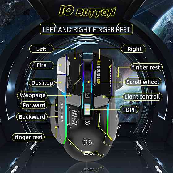 Оптична безпровідна ігрова миша G6 Луцьк
