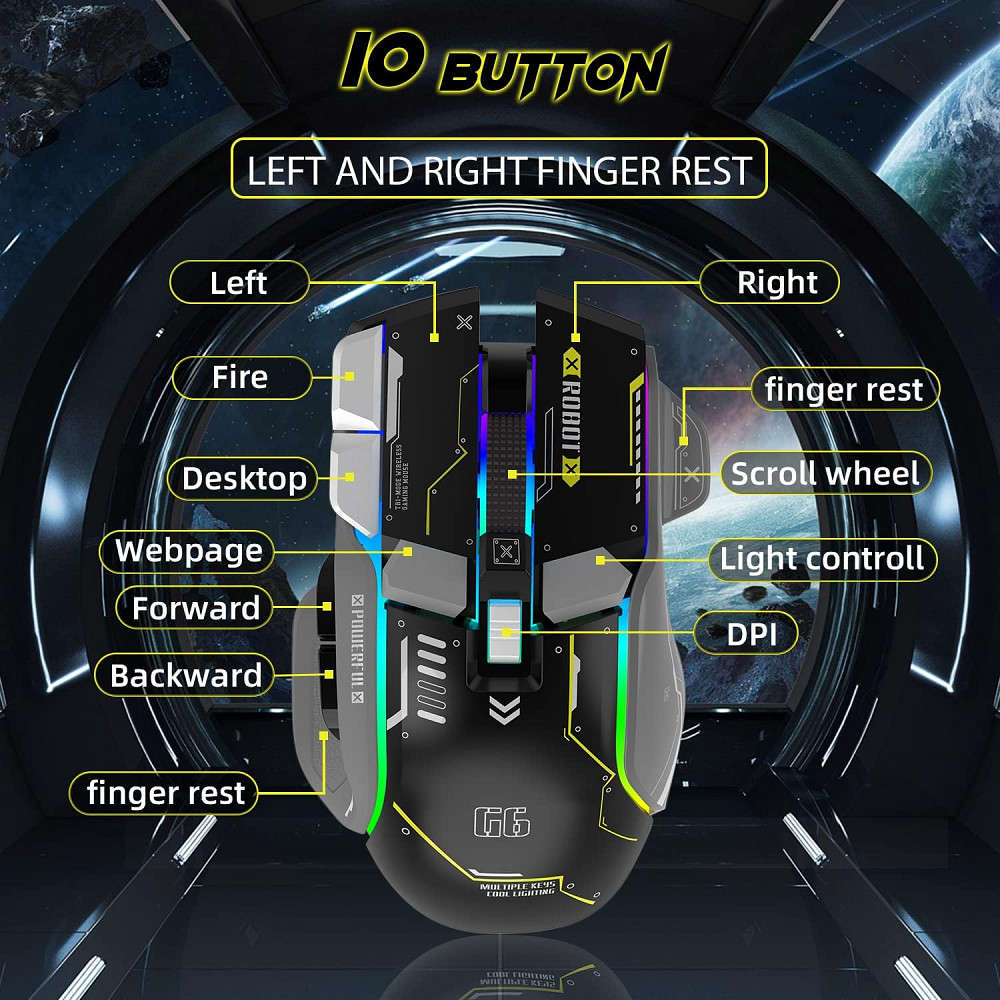 Оптична безпровідна ігрова миша G6 Луцьк - фото 2
