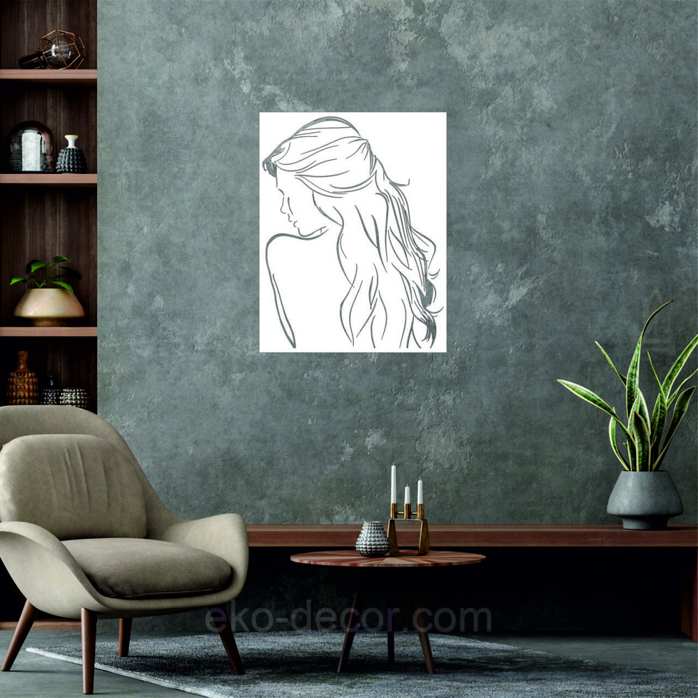 Декоративное настенное Панно «Девушка» Декор на стену 110*85 см, Белый Киев - изображение 6