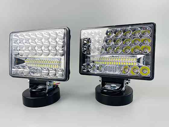 Фара LED прямокутна 144W 6000K (48 діодів) (15см х 11см х 3см) (ближній + дальній) ПОЛЕГШЕНИЙ КОРПУС! Мукачево