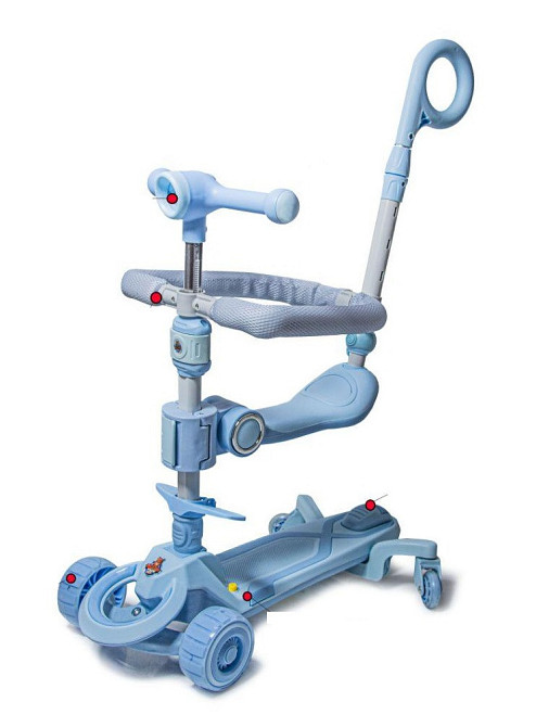 Самокат-біговіл для малюків від 1 року з бортиком Smart N-388 5 в 1. Блакитний. З музикою та підсвічуванням Одеса - фото 1