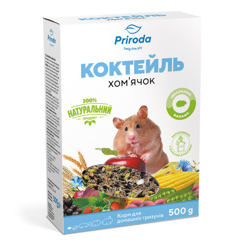 Корм Природа Коктейль Хом’ячок для хом’ячків та інших дрібних гризунів 500 г Київ - фото 1