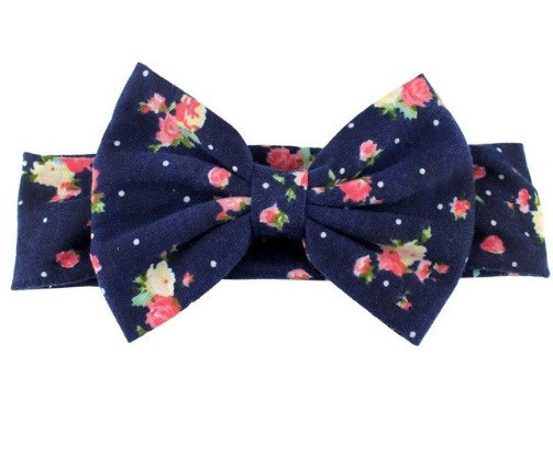 Детская повязка в цветочек - бант 13см, окружность 50-62см Киев - изображение 1