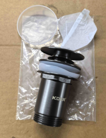 Донний клапан для раковини Koer PW-08-07 1 1/4" без переливу автоматичний CLICK-CLACK (Колір графіт) (KR6484) ( 15530 ) Харків