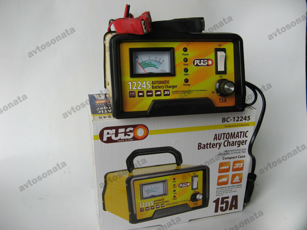 Зарядне устр. PULSO BC-12245 12-24V/0-15A/10-190AHR/LED-стрілковий індикатор Вінниця - фото 4