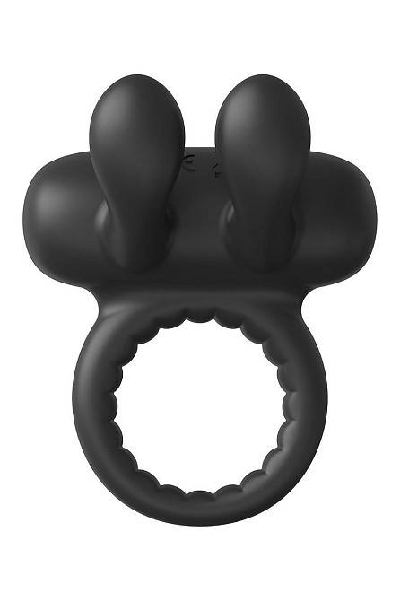 Ерекційне віброкільце Dreamtoys Ramrod Rabbit з вушками для клітора, чорне Sex Aura Київ - фото 3