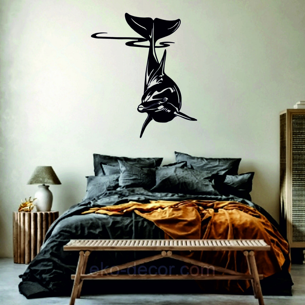 Декоративное настенное Панно «Дельфин» Декор на стену 90*77 см, Черный Киев - изображение 7