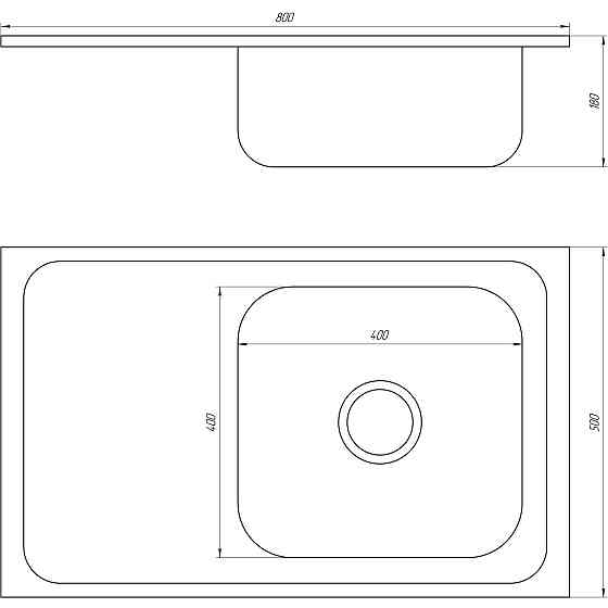 Мийка кухонна накладна прямокутна 800х500х180 Decor Right MR 8050 R D  Mira Київ