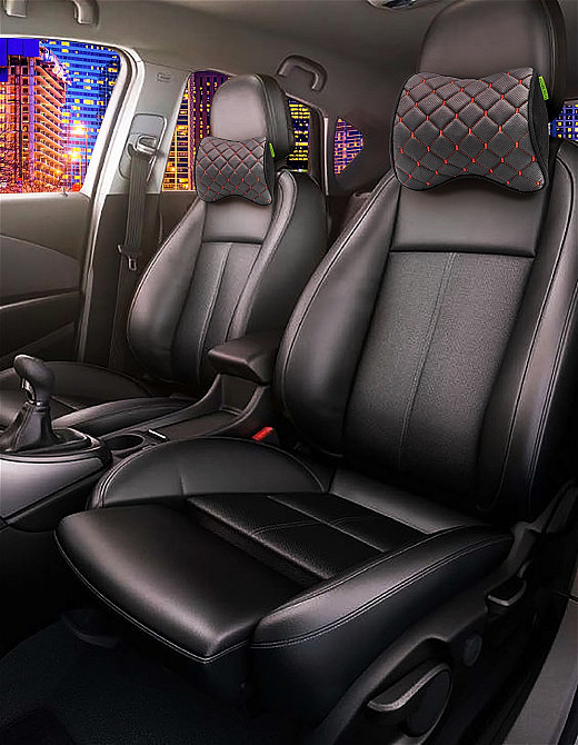 Автомобільний підголівник Comfort Trip AMF 001-4 250x200x100 з екошкіри червоний Дніпро - фото 6