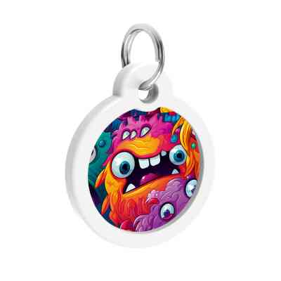 Адресник для тварин WAUDOG Smart ID з QR паспортом "Зубасті монстри", коло 30 мм (230-4048) Вінниця