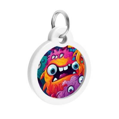 Адресник для тварин WAUDOG Smart ID з QR паспортом "Зубасті монстри", коло 30 мм (230-4048) Вінниця - фото 4