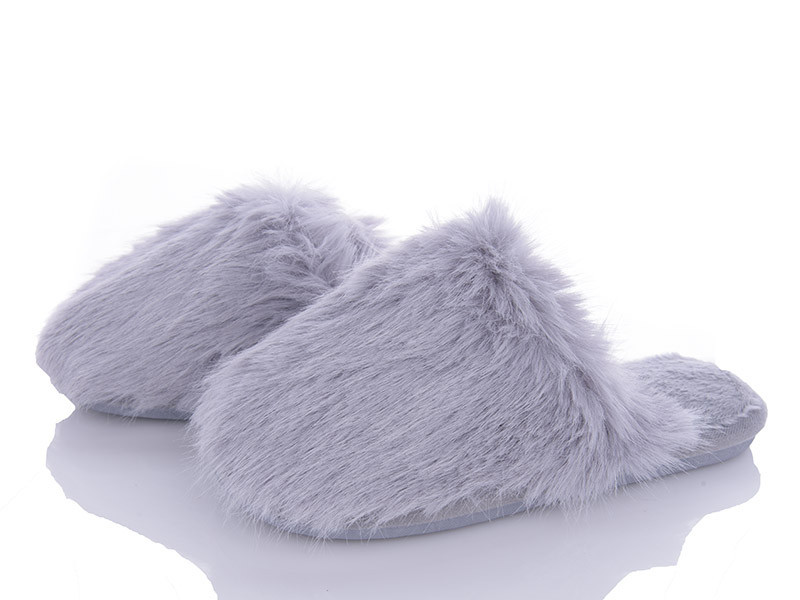 Тапочки женские домашние теплые закрытые меховые серый Одесса - изображение 5