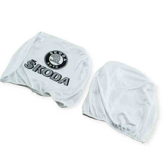Чехлы подголовники белые (2 шт) Шкода на Мукачево