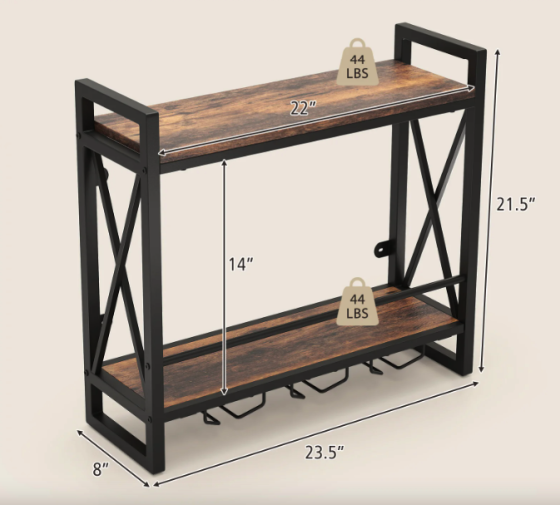 Настінний винний стелаж Costway Lagom у стилі Loft Київ