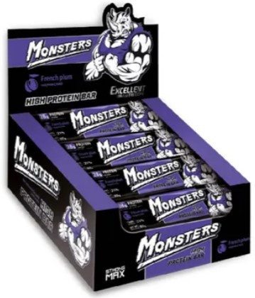 Протеиновые батончики Monsters Strong Max 80g x 20шт Слива Киев - изображение 1