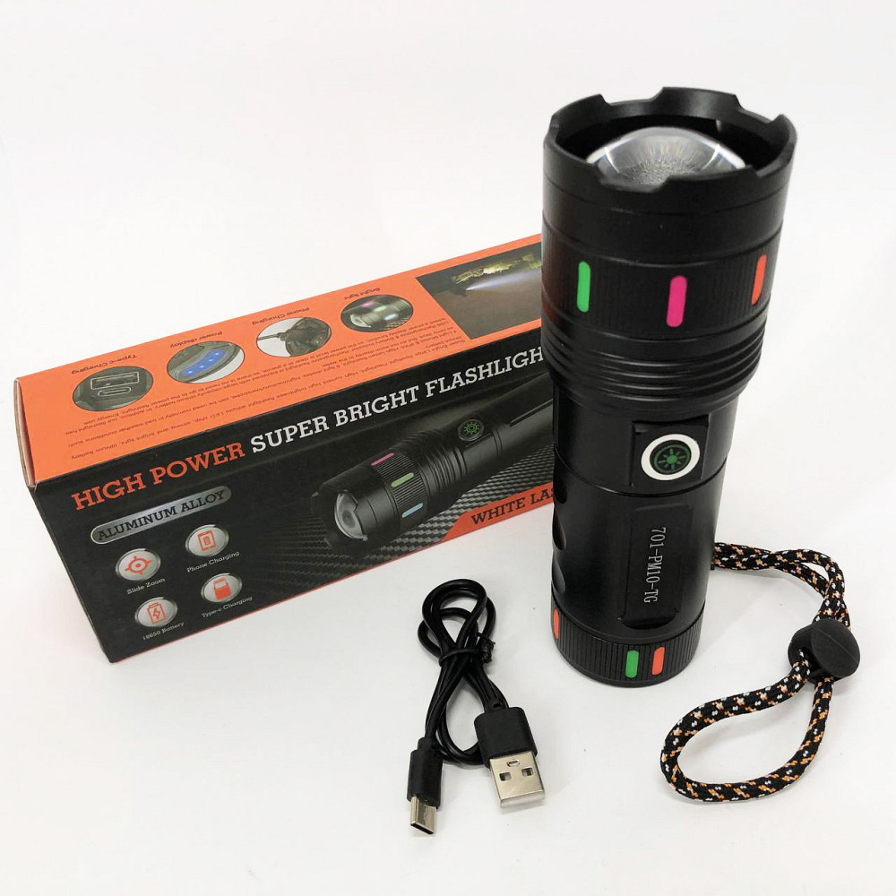 Фонарь ручной с функцией зарядки 701-PM10-TG, Профессиональный тактический фонарик EF-48 Киев - изображение 8