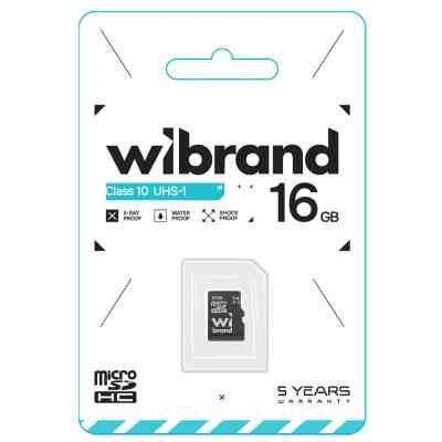 Карта пам&apos;яті Wibrand 16GB microSD class 10 UHS-I (WICDHU1/16GB) Вінниця