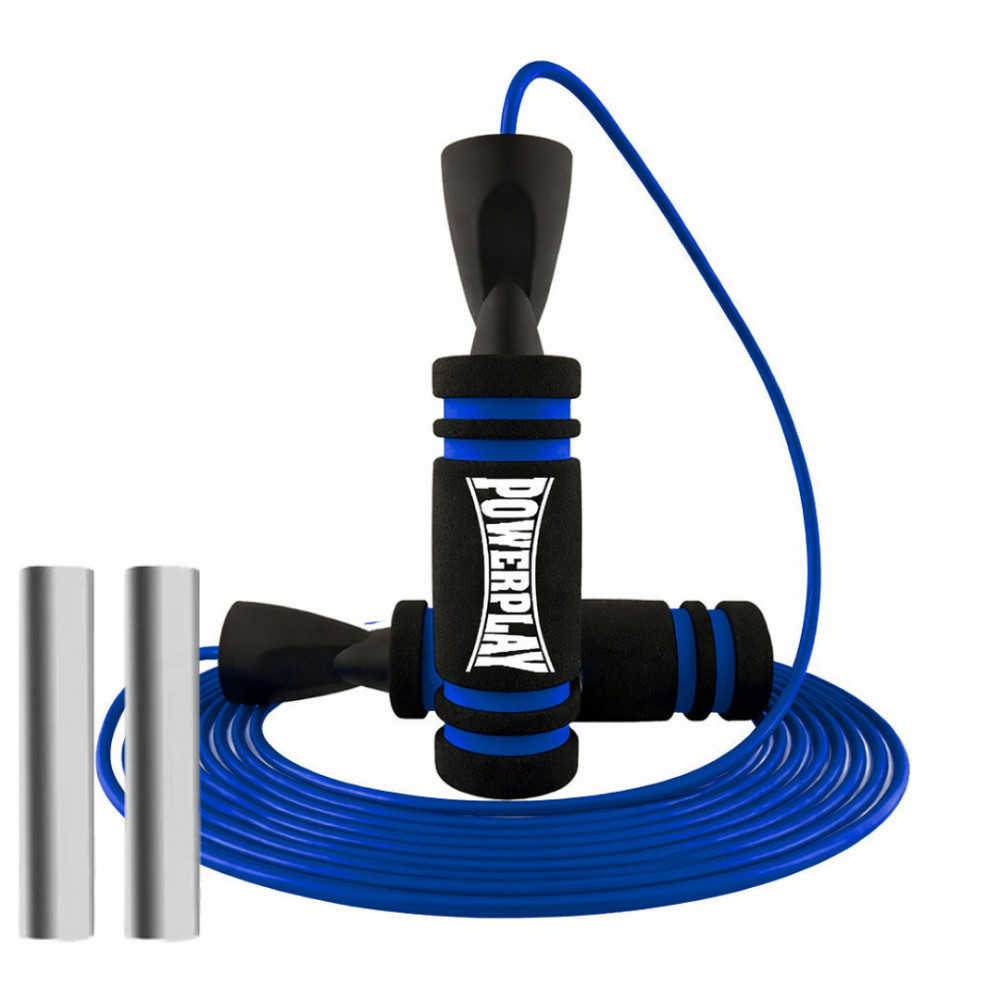 Скакалка швидкісна PowerPlay 4212 X ROPE з обтяжувачами Чорно/Темно синя (120г*2) 3м. Каменское - изображение 4