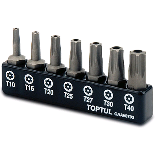 Набір біт TORX з отвором TOPTUL 1/4" 7 од. (T10-T40) GAAV0703 Чернігів