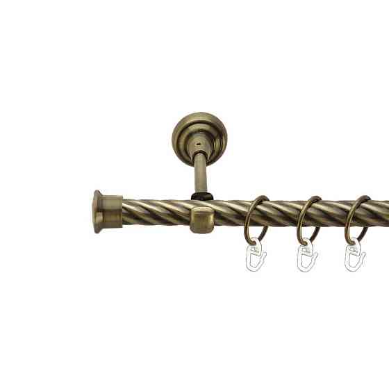 Карниз Orvit Дуо металевий однорядний відкритий скручена труба кільце металеве Антик 19 мм 240 см Львов