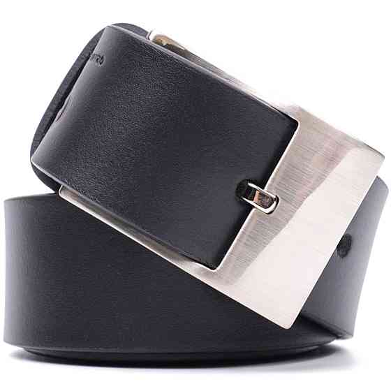 Классический пояс под брюки для мужчин из натуральной кожи GRANDE PELLE 11688 Черный Киев