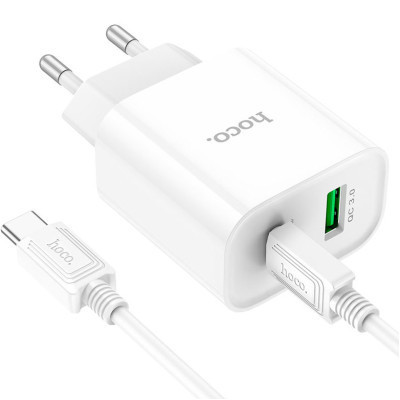 Зарядний пристрій HOCO C80A Plus Rapido PD20W+QC3.0 charger set(C to C) White (6931474779908) Вінниця - фото 3