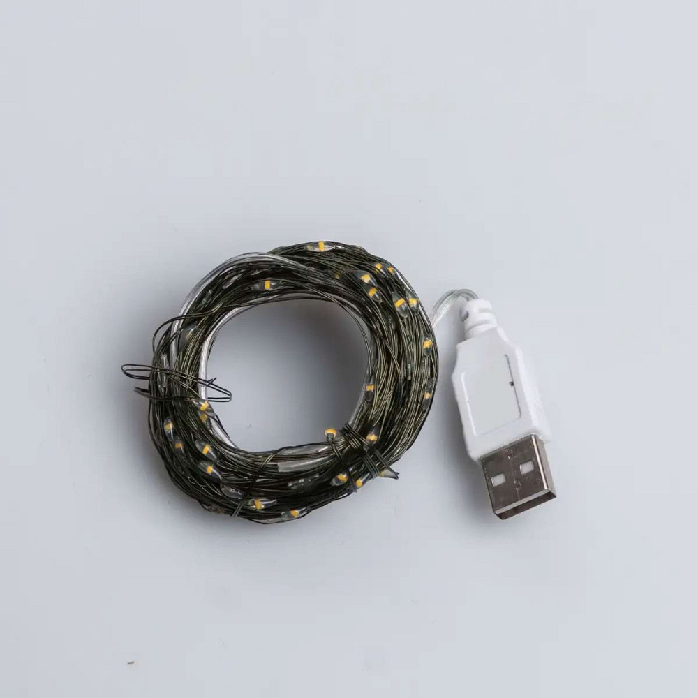 Garlando Гірлянда роса 20 метрів USB на 200 led світлодіодів крапля на зеленому дроті жовта USB Коломия - фото 2