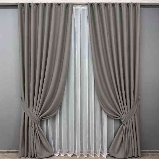 Комплект готовых штор VR-Textil Bagema Rvs № 1893ш Серый 100х270 см 2 шт (31-0052) Киев