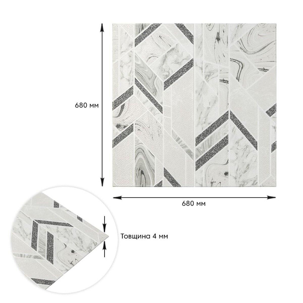 3D стінова панель сіра Абстракція Киев - изображение 5