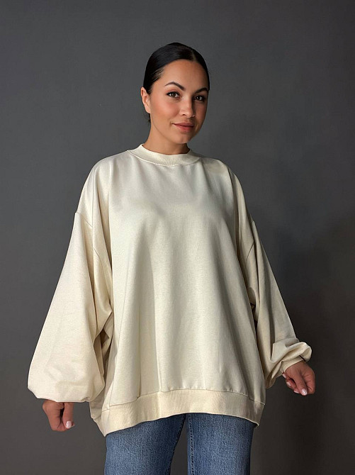 Світшот жіночий MY CITY 3044 широкий оверсайз супер вільного крою великі розміри, молочний, one size Київ - фото 7