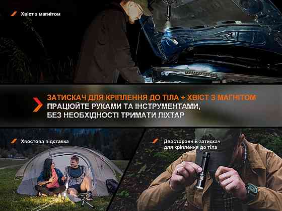 Ручний ліхтарик Fenix E28R V2.0 1700лм Type-C (Чорний) Вінниця