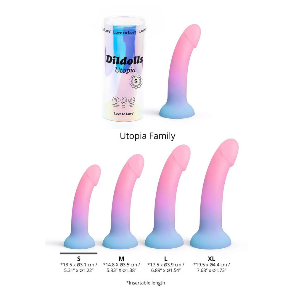 Дилдо з кольоровим градієнтом Love To Love DILDOLLS - UTOPIA S ультрам'який Sex Aura Київ - фото 4