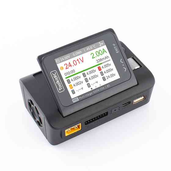 Зарядное устройство ToolkitRC M9 600Вт, тип АКБ LiPo, LiHv, Li-ion, NiMh, LiFe, Pb, USB iнтерфейс, XT60, вхид 7-35В, вес 235г, без Киев