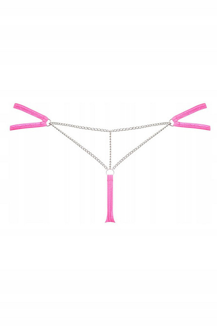 Сексуальные стринги с цепочкой Obsessive Chainty thong pink S/M Sex Aura Киев - изображение 5