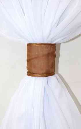 Кухонная занавеска VR-Textil № 114к ламбрекен и тюль коричневый с белым 280х170 см (52-0595) Киев