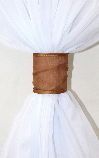 Кухонная занавеска VR-Textil № 114к ламбрекен и тюль коричневый с белым 280х170 см (52-0595) Киев - изображение 3