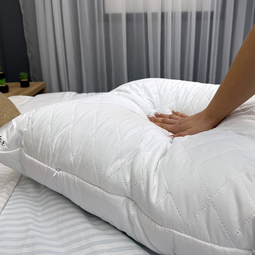 Подушка для сну гіпоалергенна Decorator Ultra Sonic 70x70х20 см, колір білий (84-147) Київ - фото 4