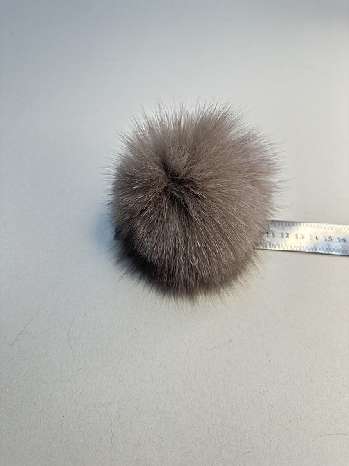 Помпони з натурального хутра песця на шапку 10-12см Кофе Харків - фото 8