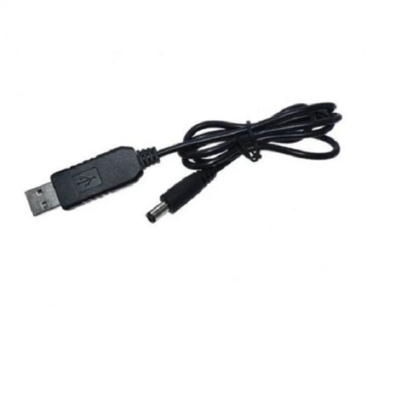 Кабель-перетворювач напруги USB 5V в DC 12V для роутера 5.5х2.1 мм (1.4м): живлення від павербанка до 0.75A Одеса