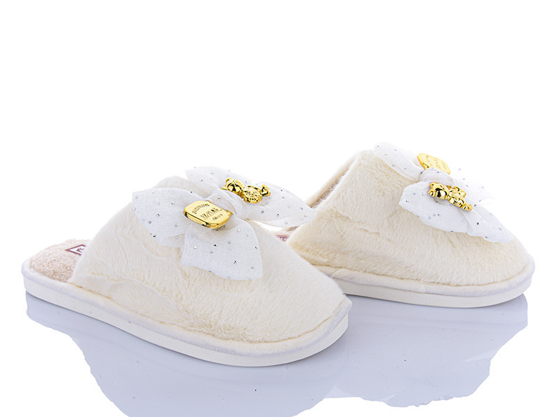 Тапочки закрытые домашние женские теплые с бантом Бежевый, 40 Одесса - изображение 3