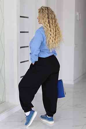 Жіночі широкі штани джогери "Flavio" | Батал Чорний, 54-56 Київ