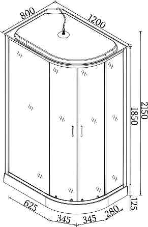 Душовий бокс асиметричний лівий REGA L120FFSL BRAVO (3уп.) Київ
