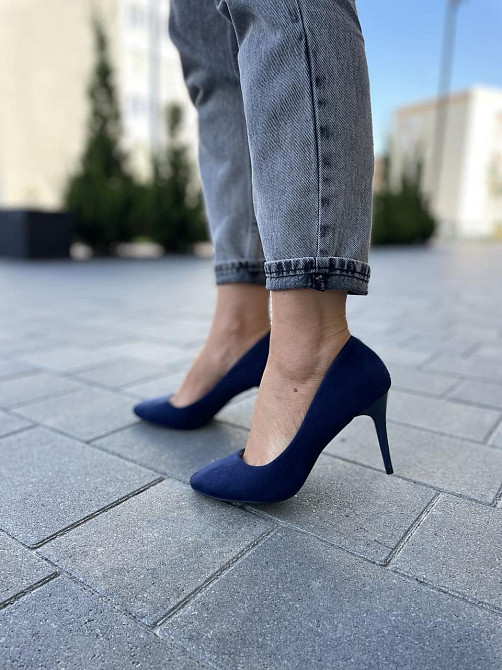 Comer Туфлі жіночі COMER темно-сині еко-замша висота каблука 8.5см (AH-8 1963) Коломыя - изображение 10
