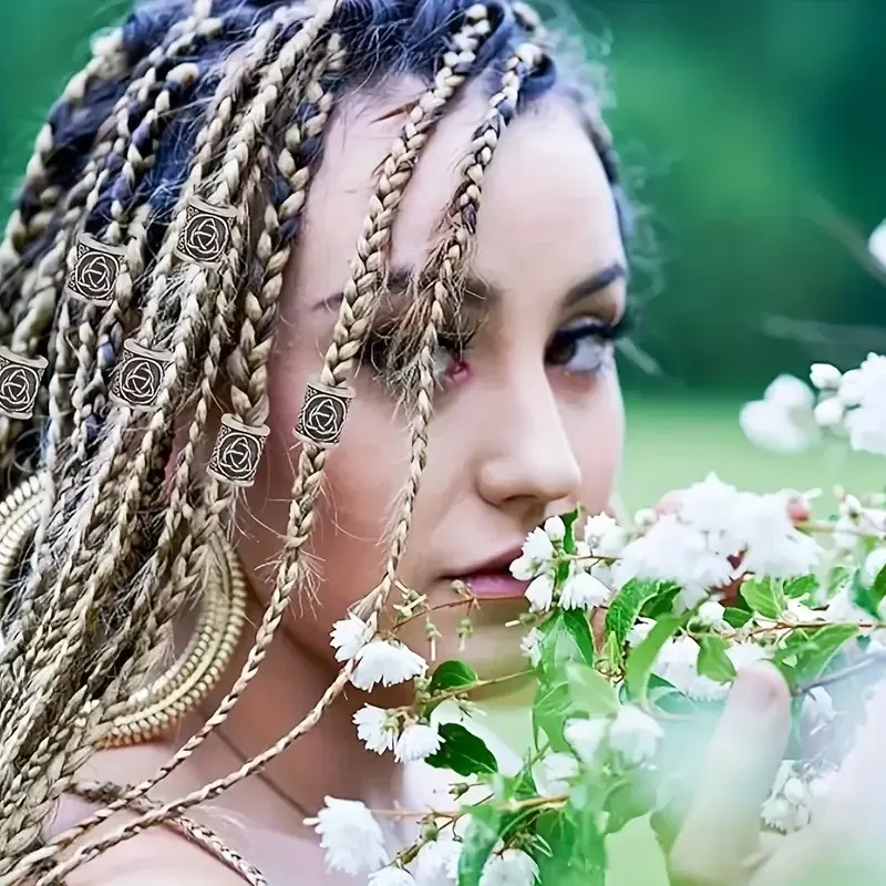 Набор 5 металлических бусин-шармов в скандинавском стиле с символом трикветра Киев - изображение 7