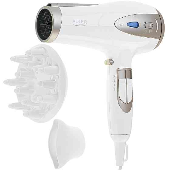 Фен Adler AD 2248 white champagne 2200Вт/ 2 швидкості/ хол.обдув/ темп.режимів-3/ іонізація/ дифузор Вінниця
