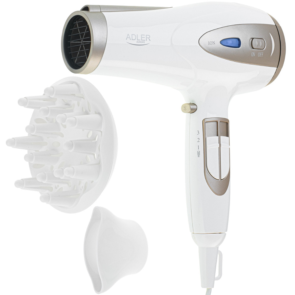 Фен Adler AD 2248 white champagne 2200Вт/ 2 швидкості/ хол.обдув/ темп.режимів-3/ іонізація/ дифузор Вінниця - фото 4