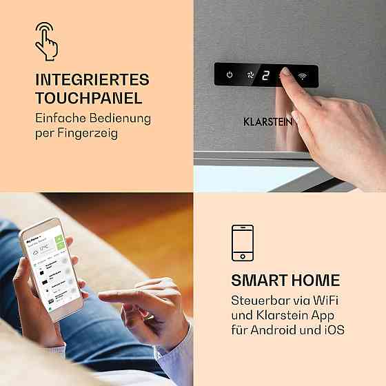 Люстра Smart Island hood 595м3/год керування застосунком LED панель срібляста (Німеччина, читати опис) Рівне