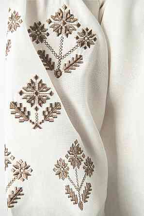 Вышиванка для девочек-подростков льняная с длинным рукавом, молочная топ Киев