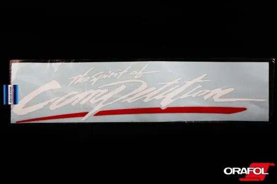 Наклейка на заднє скло пліттер The spirit of Competiion біла 15*65sм Вінниця