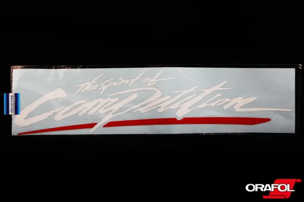 Наклейка на заднє скло пліттер The spirit of Competiion біла 15*65sм Вінниця - фото 1